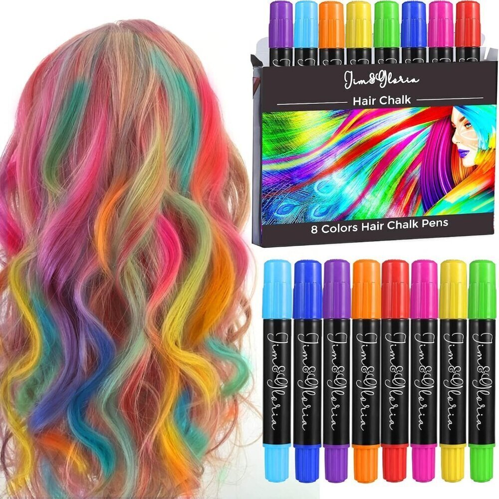 Hair Chalk Kit Washable Safe Bright Colors for Kids Teens Temporary Dye
